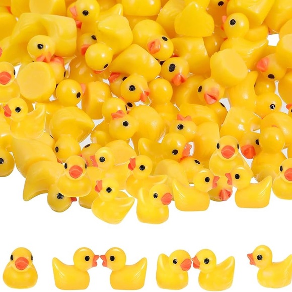 200 Pieces Mini Resin Ducks Yellow Tiny Duckie, baby shower - Picture 2 of 5
